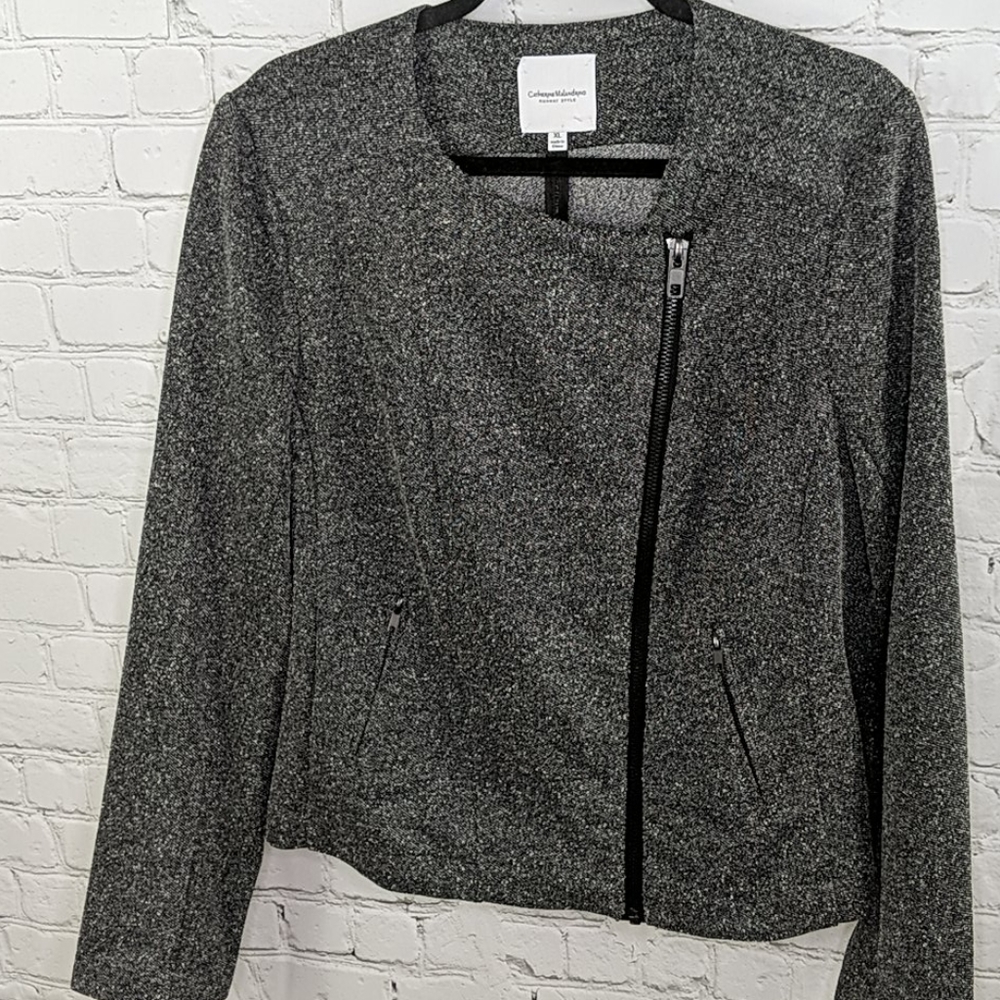 Catherine malandrino asymmetrical zip moto jacket